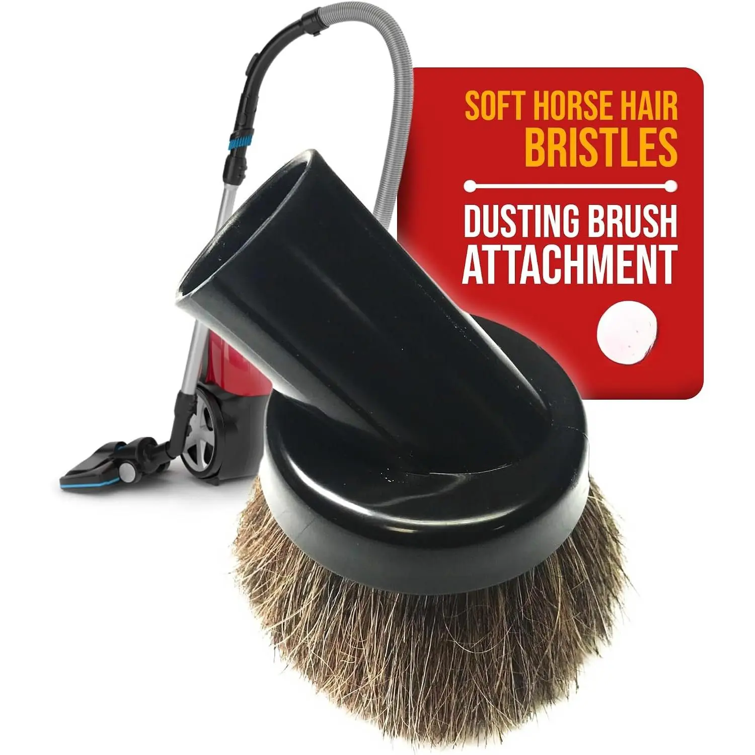 Household Cleaning Vacuum Brush Attachment - Horse Hair Vacuum Cleaner Accessories, Soft, Dust Floor Brush, Coatible with Shop Vac 1-1/4" Vacuum Cleaners for Hard Surfaces - Black
