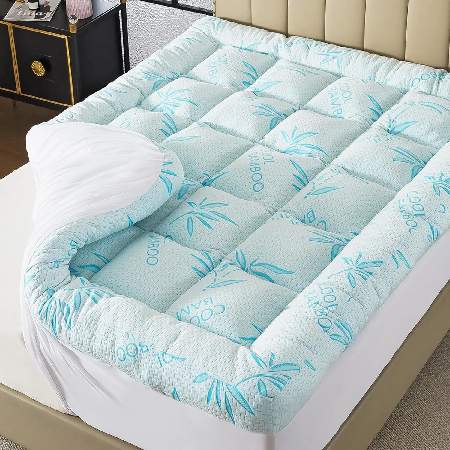 5 Inch  Mattress Topper Breathable  Viscose Air Layer,Memory  Mattress Topper  Size Blue.