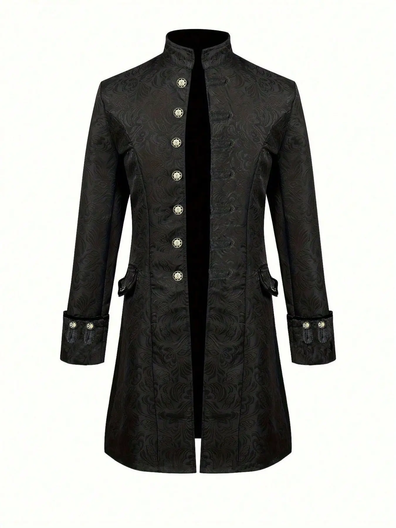 Halloween Medieval New Men's Stand Collar British Style Performance Coat Jacket, Medium-Length Outerwear, Ball Dress-Up Costume, Cosplay, Long Sleeve