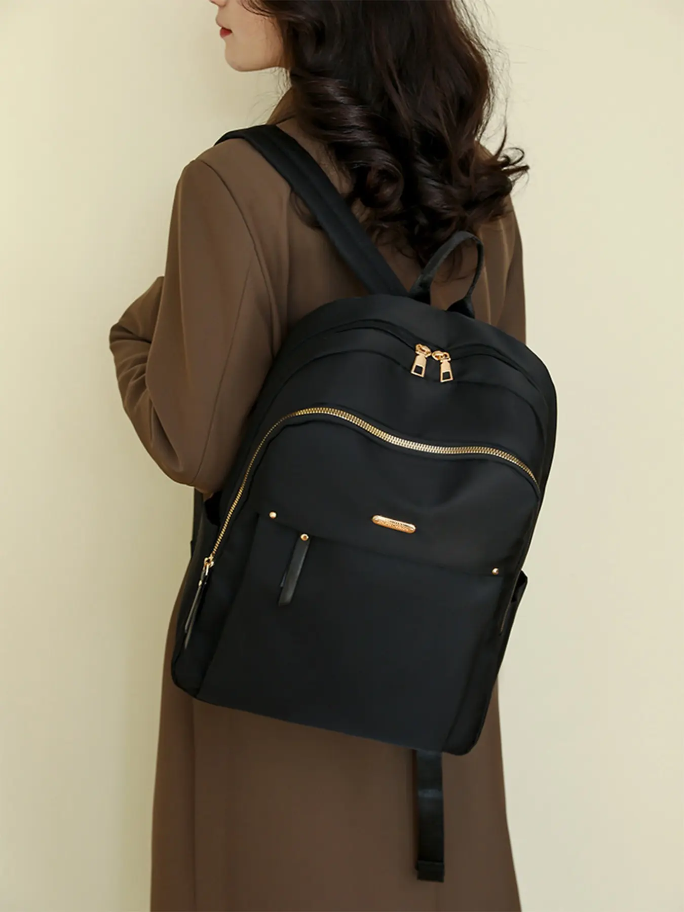 Anti-Theft Backpack Large Capacity, Portable Lightweight Backpack, Pure Color Versatile Style, Ideal for Ladies Girls Working Students Outing Commuting Travel School Campus Use