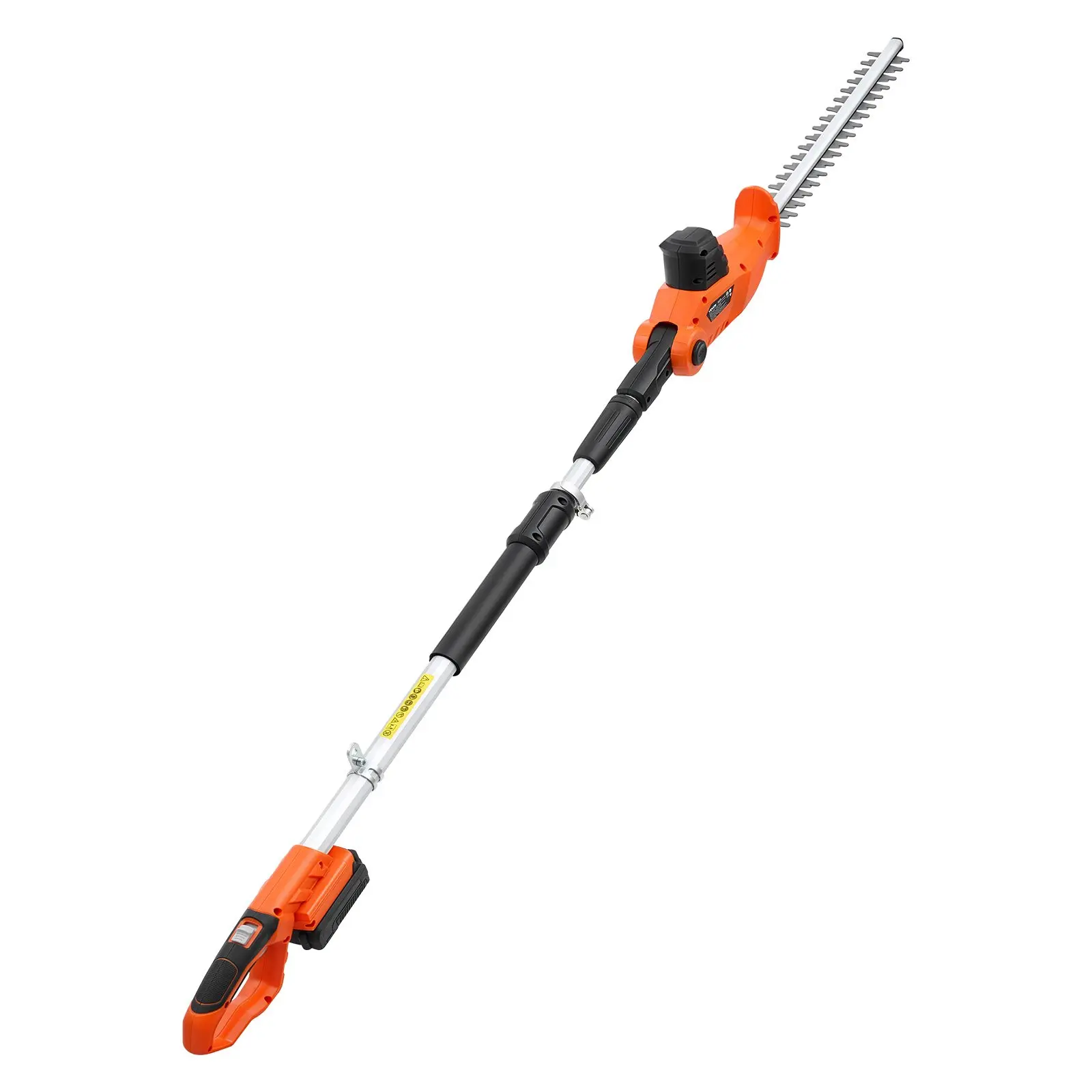 VEVOR Cordless Telescopic Pole Hedge Trimmer, 20V Electric Bush Trimmer Kit with 18 In Double-Edged Steel Blade, 74-94 In Telescoping Design for High Branches (2.0Ah Battery, Fast Charger Included)