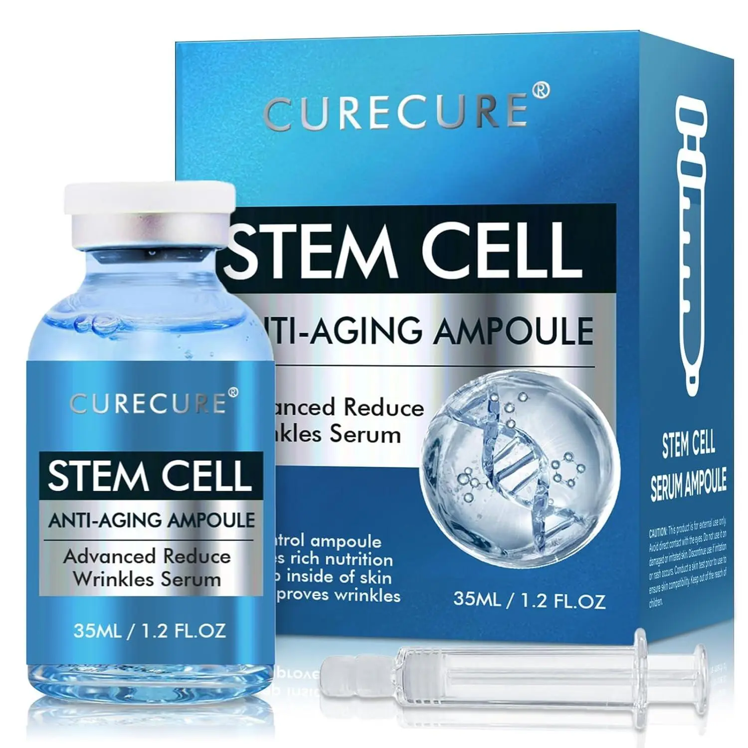Stem Cell Face Serum for Microneedling & Daily Use – Hydrating Anti-Aging Facial Ampoule to Improve Appearance of Fine Lines & Wrinkles, Skin Renewal Support, Moisturizing Essence, 1.2 fl oz