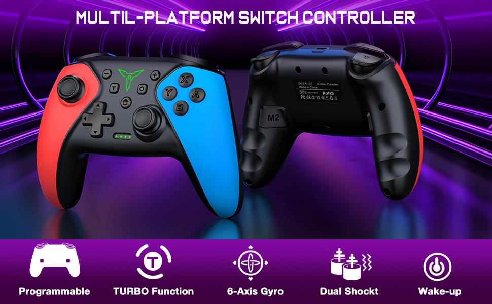 Switch 2 Controller for Switch 2/Switch/Lite/OLED/Android/iOS/PC, Wireless Pro Controller Work with Programmable,Vibration,TURBO & Wakeup