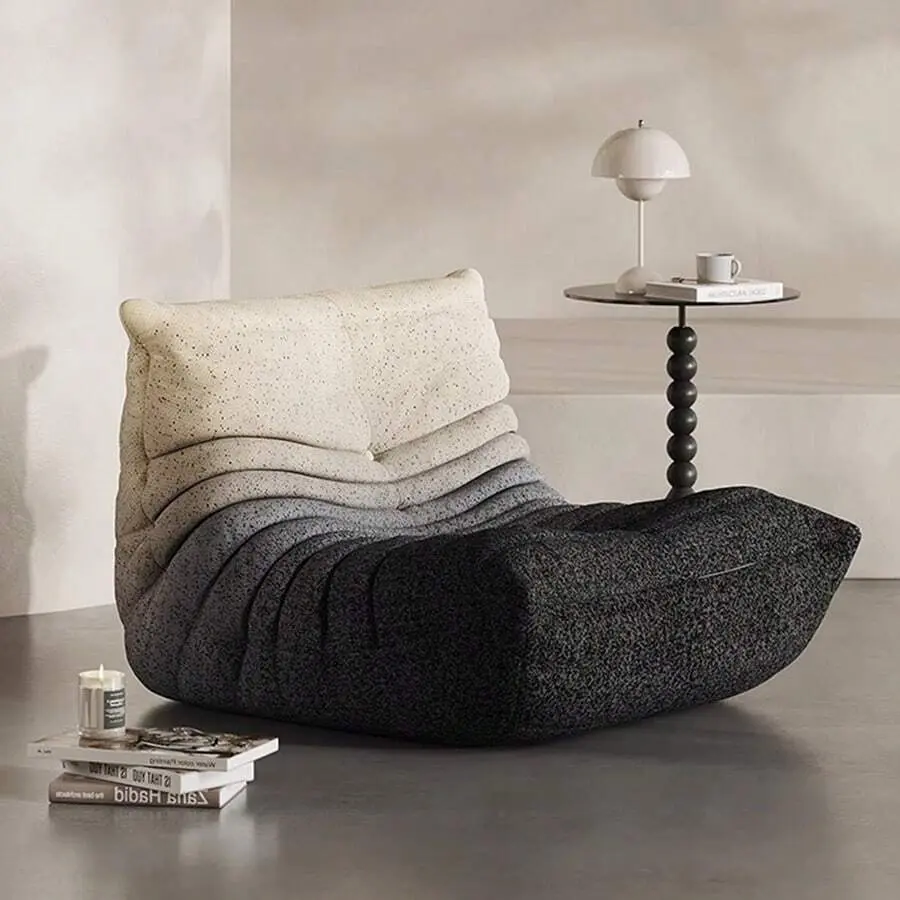 Light Luxury Minimalism Armless Floor Lounge Chair Sofa, Bean Bag Fireplace Chair, Durable And Comfortable Floor Lounge Chair, Plush Teddy Fleece Memory Foam Compressed Foam Self-Expanding Ergonomic Chair