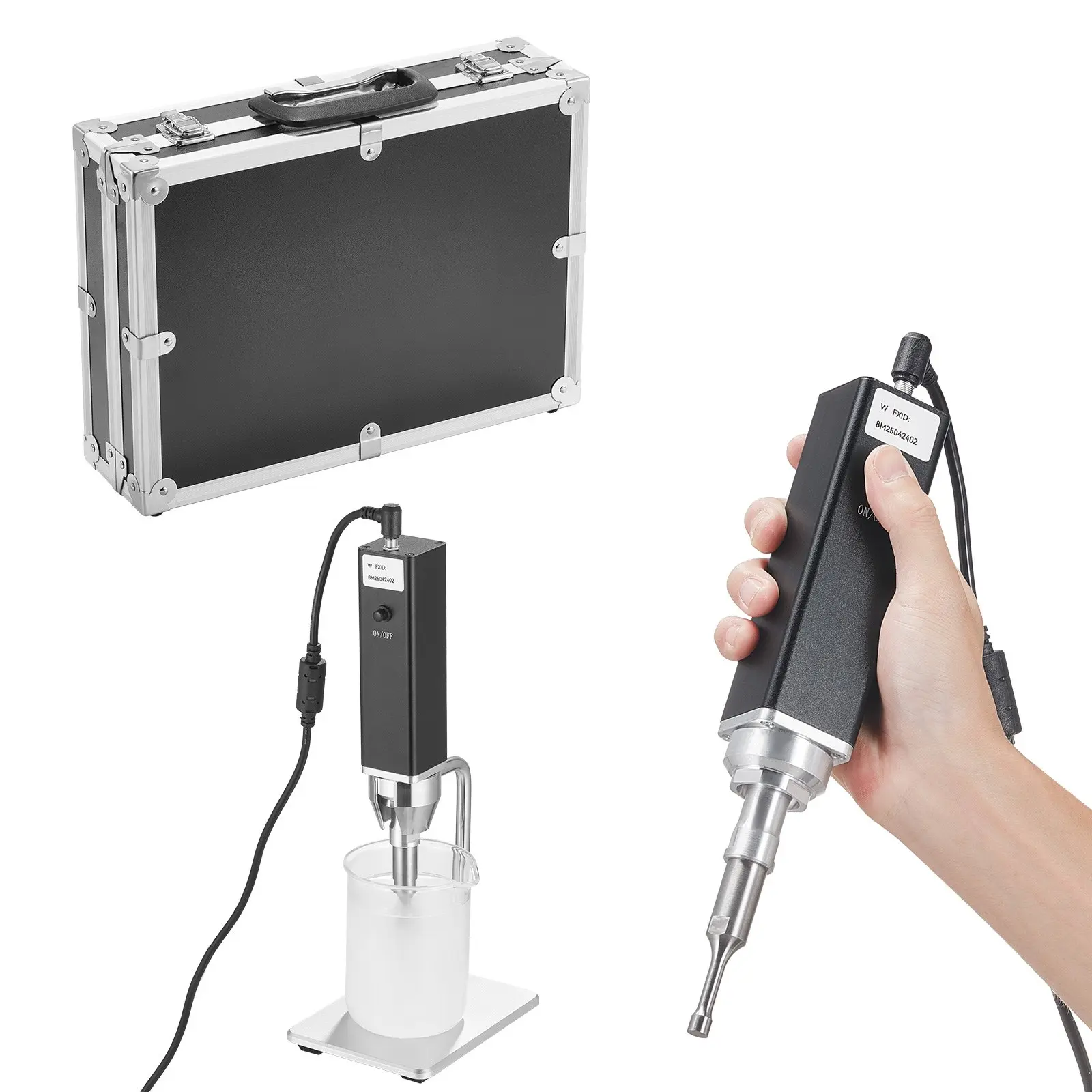 VEVOR Portable Ultrasonic Homogenizer - 30kHz Output, 0.3in Titanium Alloy Probe, 50-300ml Capacity, Auto Tracking, Handheld & Desktop Modes, Homogenize Mix Sonicator Processor Cell Disruptor with Stand