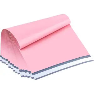 100 Pack 12x15.5 Inch Light Pink #5 Medium Poly Mailers Strong Thick Self Sealing Adhesive Waterproof Tear Proof Shipping Mailing Envelopes Boutique Postal Packaging for Clothing