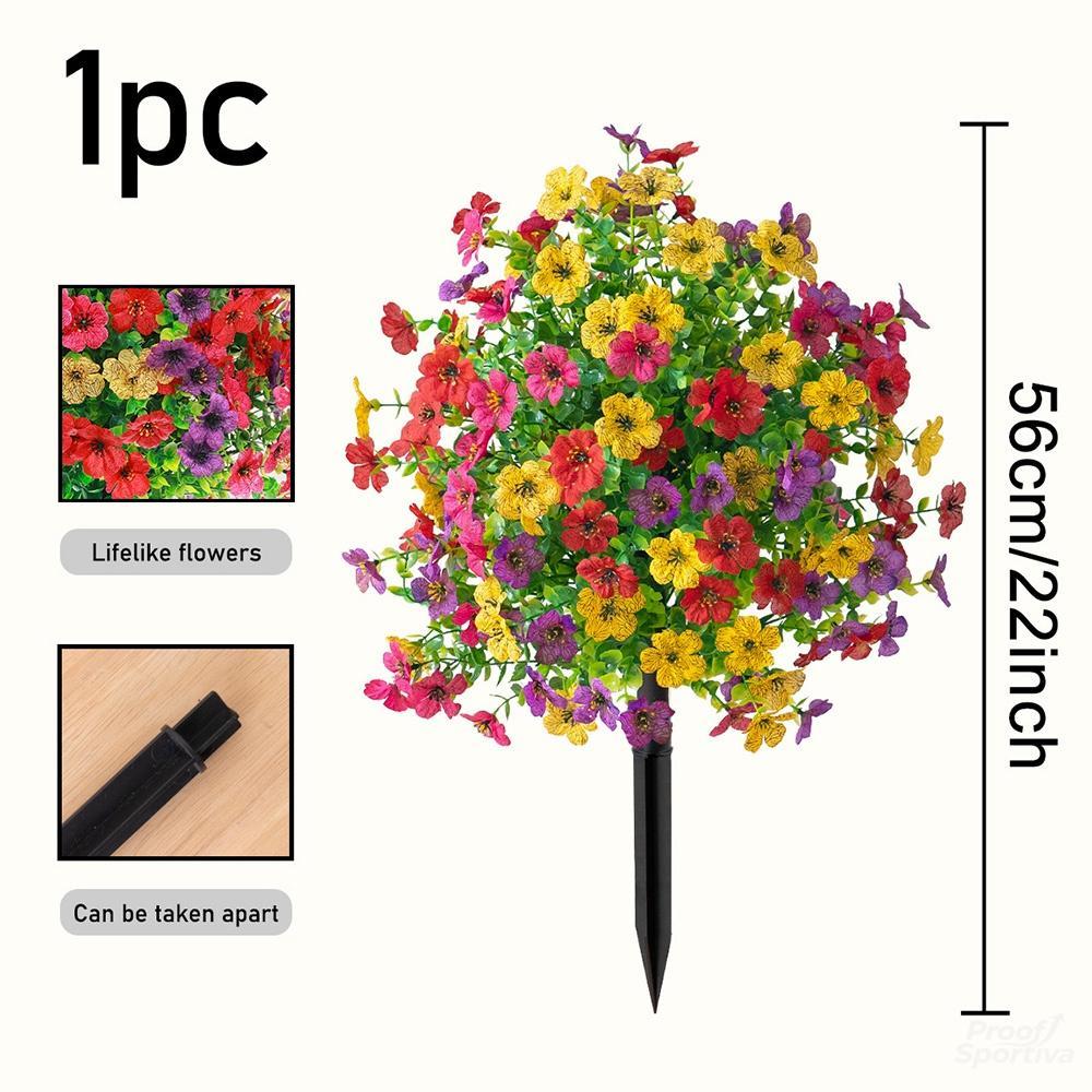 Artificial Flowers Faux Plants Outdoor Fake Flowers Spring Decor, Realistic Plastic Colorful Daisy UV Resistant for Porch Patio Home Yard Garden Window Box Pot Planters