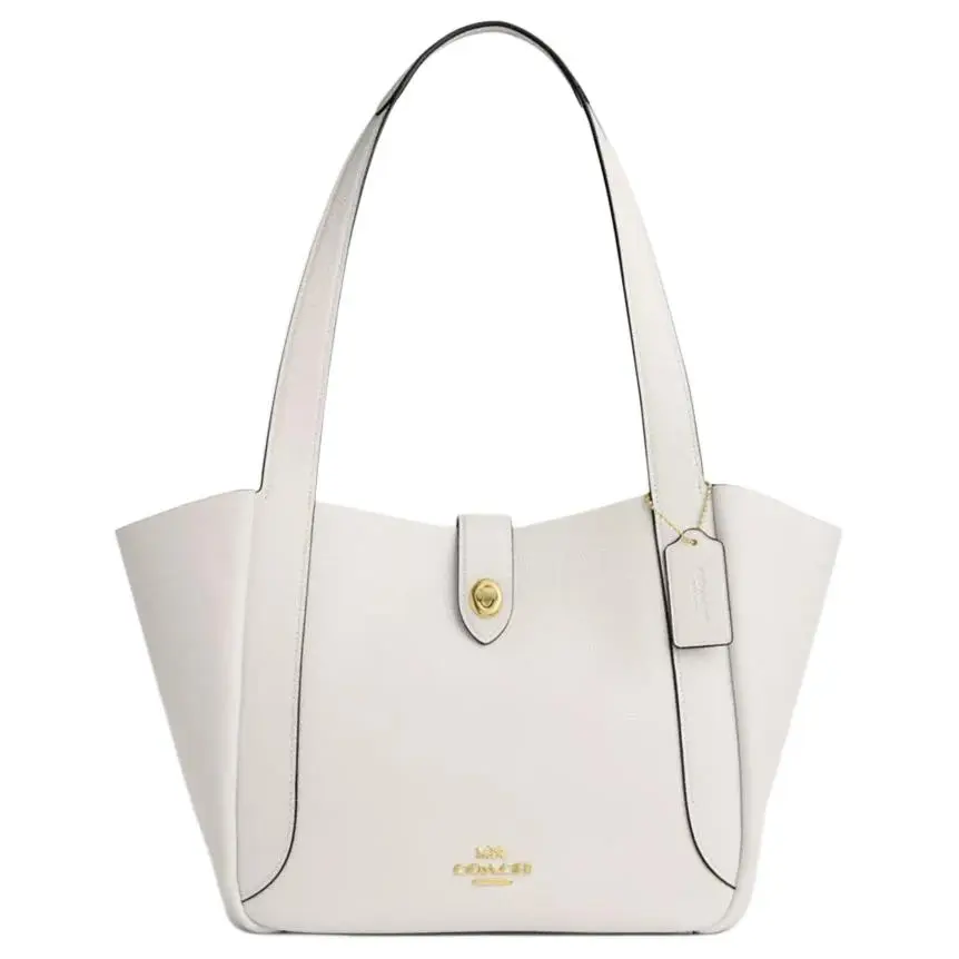 COACH Hadley 28 Leather Tote Bag for Women – Classic Logo Design in Beige