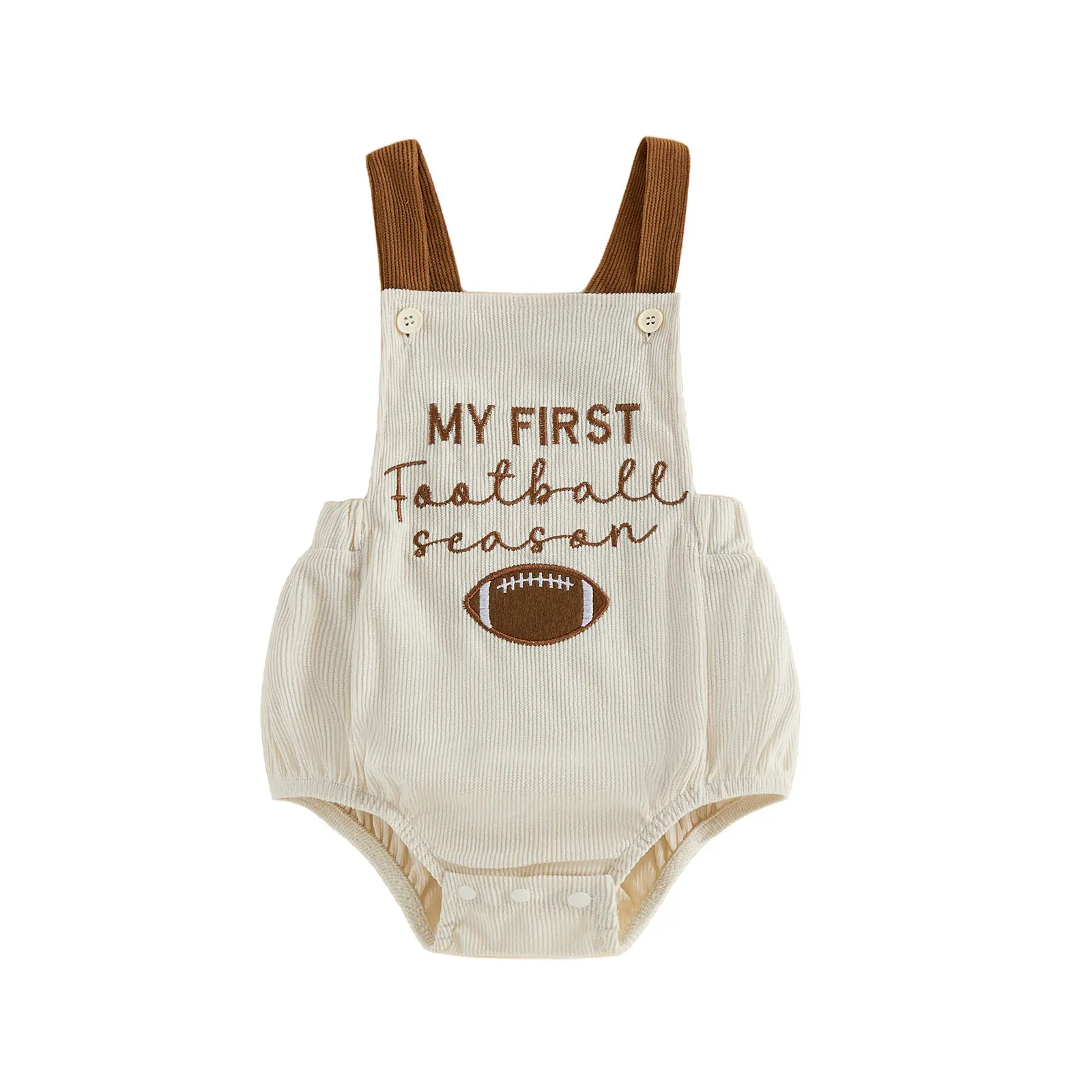 Newborn Baby Boy Girl Football Romper Cute Sleeveless Square Neck Overalls Bodysuit 0-12 Months