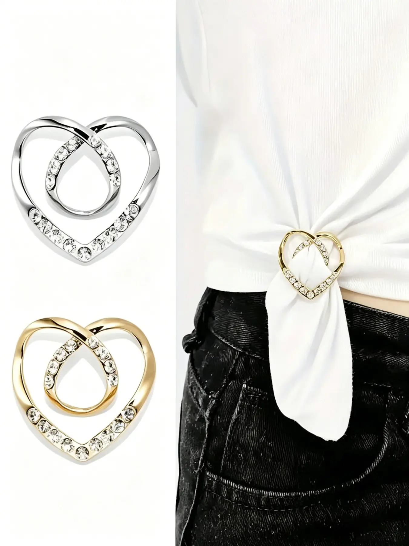 6-Pack Rhinestone Hollow Buttons, Dress Cardigan Fastener, Unisex Jeans Button, Mixed Color /shiny, Fashion Accessories