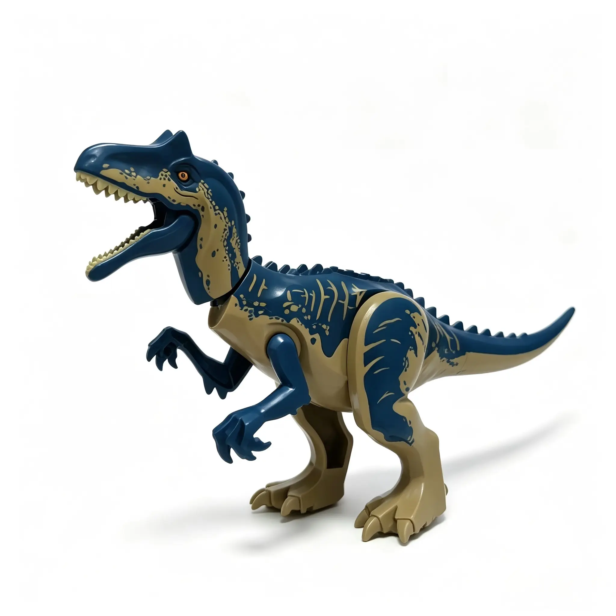 28.5cm Large Tyrannosaurus Rex Building Blocks Figure, Jurassic Simulation Blue Pattern, Multi-Joint Puzzle Toy, Boy's Birthday Gift