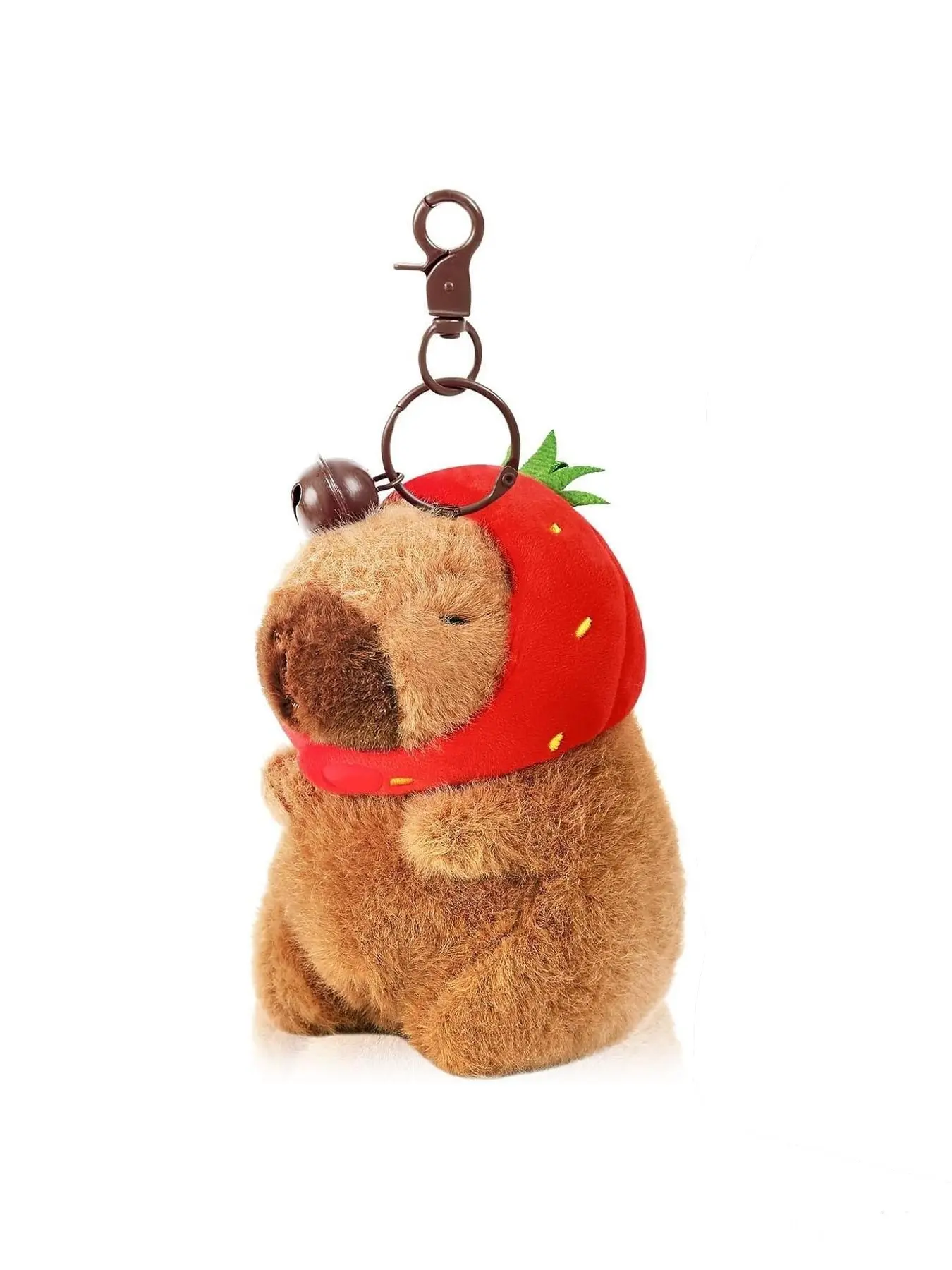 Plush Capybara Keychain , Capybara Stuffed Animals Plush Pendant ,Fiber Street Style Capybara Pendants Bag Charm Soft Keychain For Bags - Ideal For Birthday, Valentine'S Day Gifts Keychain Suitable for Daily Animals Keychain Decor