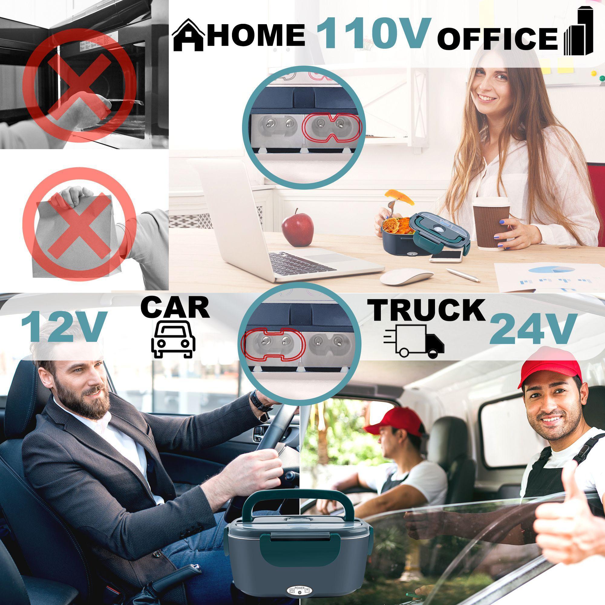 Nifogo Electric Lunch Box Food Heater for Adults, Plug-in Heating Lunch Box,Heated Lunch Box12V/24V/110V Portable Food Warmerfor Car Nifogo Electric Lunch Box Food Heater for Adults, Plug-in Heating Lunch Box,Heated Lunch Box12V/24V/110V Portable Food Warmerfor Car