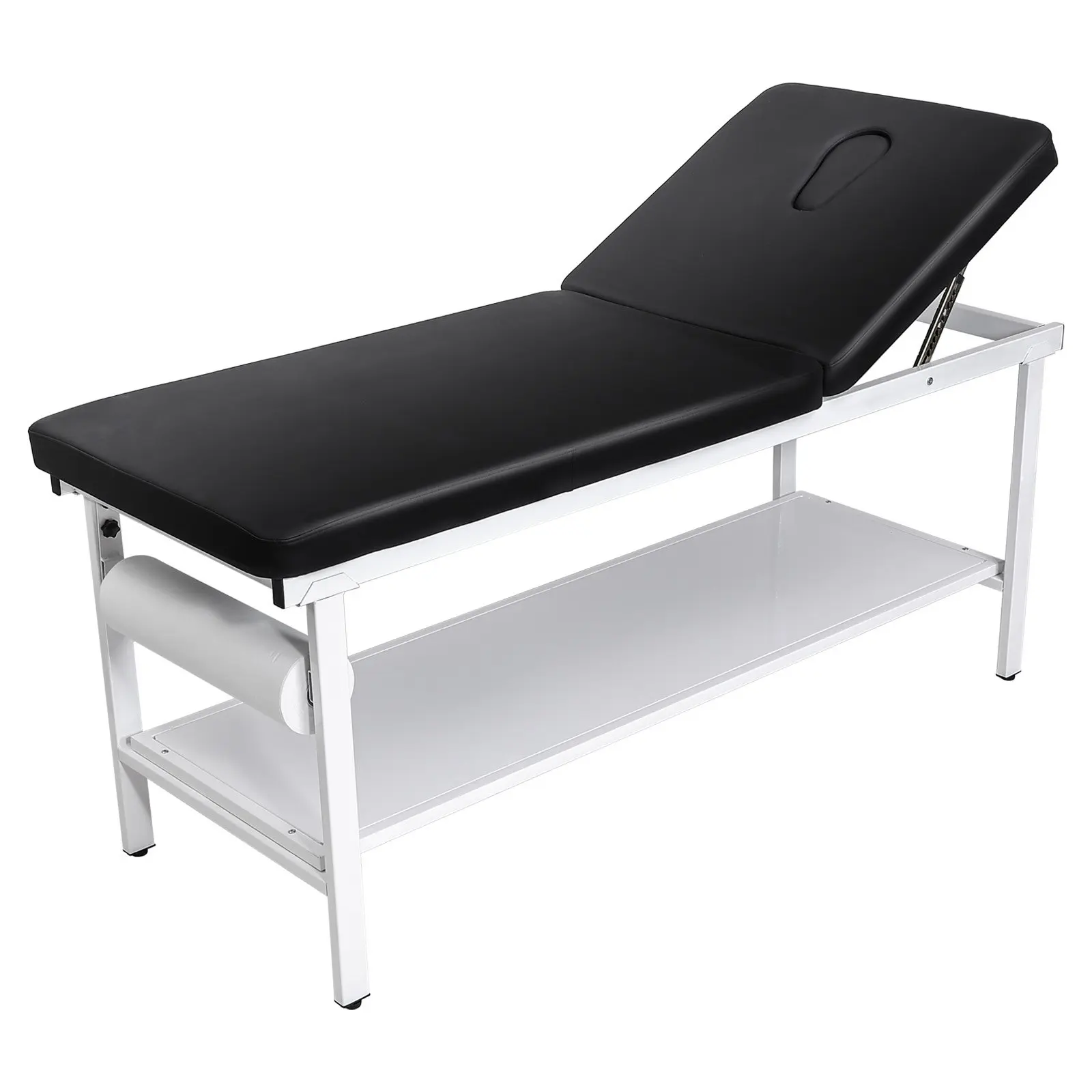 VEVOR Medical Exam Table, 500LBS Loading Medical Examination Bed with 0 ° –40 °   Adjustable Backrest, Physical Therapy Exam Table with Storage Shelf & Paper Roll Dispenser for Hospital Clinic Rehab Cente