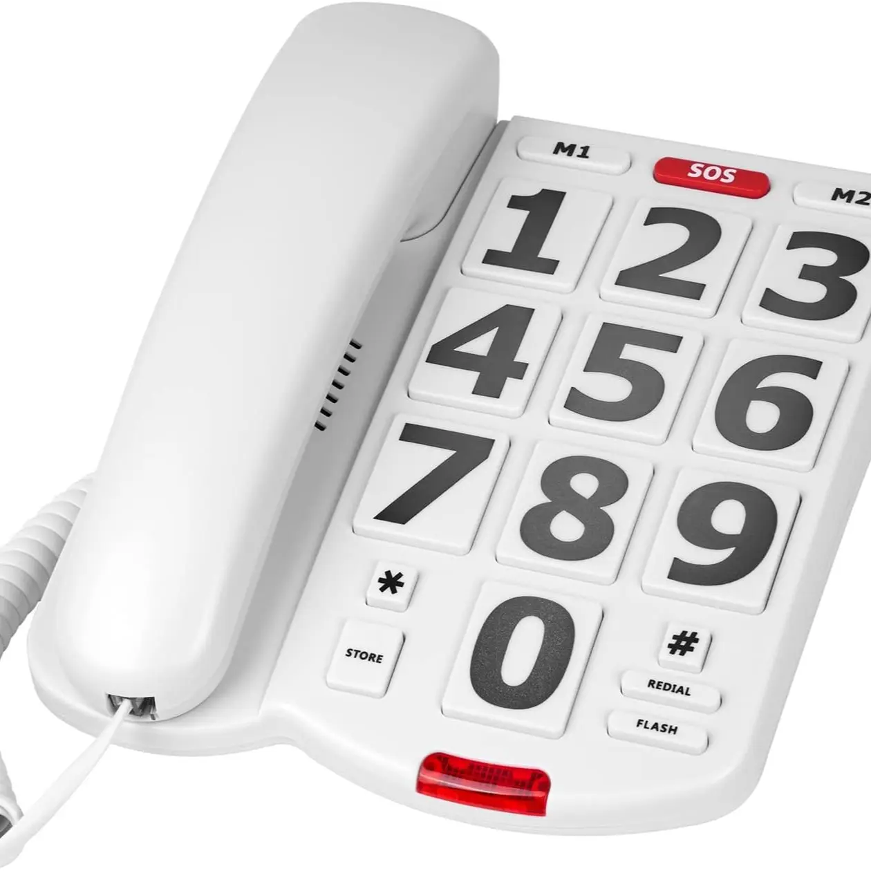 Large Button Wired Phone Appliance with Caller ID, Home Base Station, Office Hands-Free Call, Loud Ringing Extension Phone
