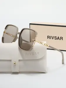 Rivsar Summer Fashion Polarized Women's Large Frame Sunglasses, Ideal for Outdoor Leisure, Street Style, Travel, Beach, Daily Wear, Gift Box Packaging