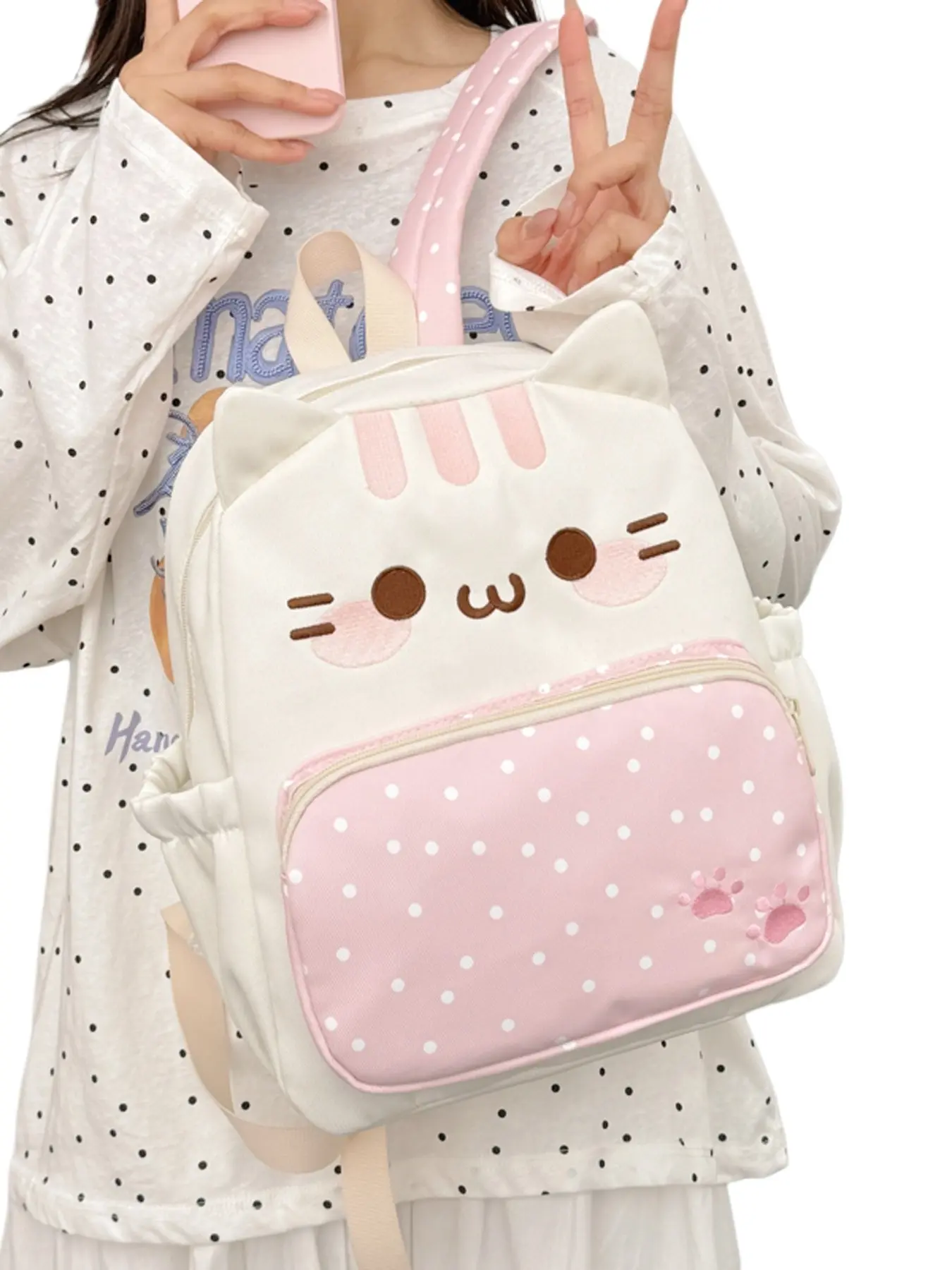 Creative Cat Backpack for Women, Lightweight Travel Bag, College Campus Bookbag, College School Backpack, Daily Casual Storage, Birthday Gift