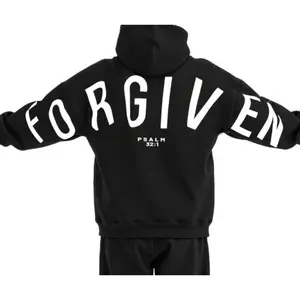Unisex Trendy Faith Based Hoodie FORGIVEN Psalm 321 Graphic Religious Print Loose Relaxed Fit Soft Cozy Breathable Daily Commute Weekend Gatherings Spiritual Community Events Casual Spiritual Women's Style Top(Raincoats)(Sheets)