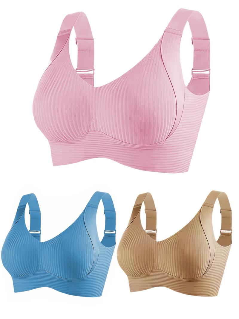 Minimalist Solid Color Wireless Bra Seamless Soft Comfort Breathable Push Up All Season Everyday Wear