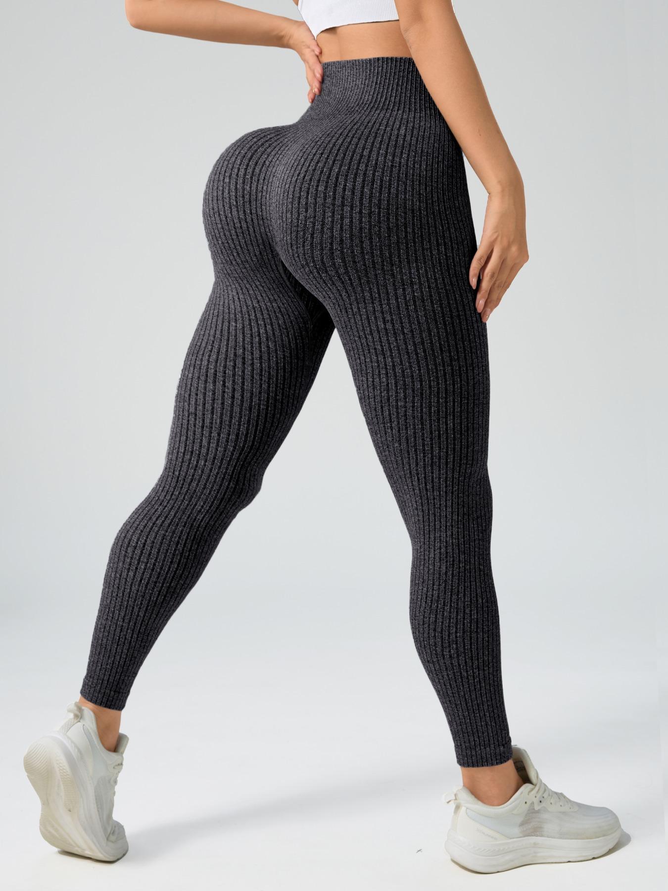 Women's Solid Sports Leggings, Casual Comfy Breathable Skinny Pants, Skinny Yoga Bottoms for Yoga Gym Workout Running, Ladies Sportswear for All Seasons, Womenswear, High Waisted Leggings