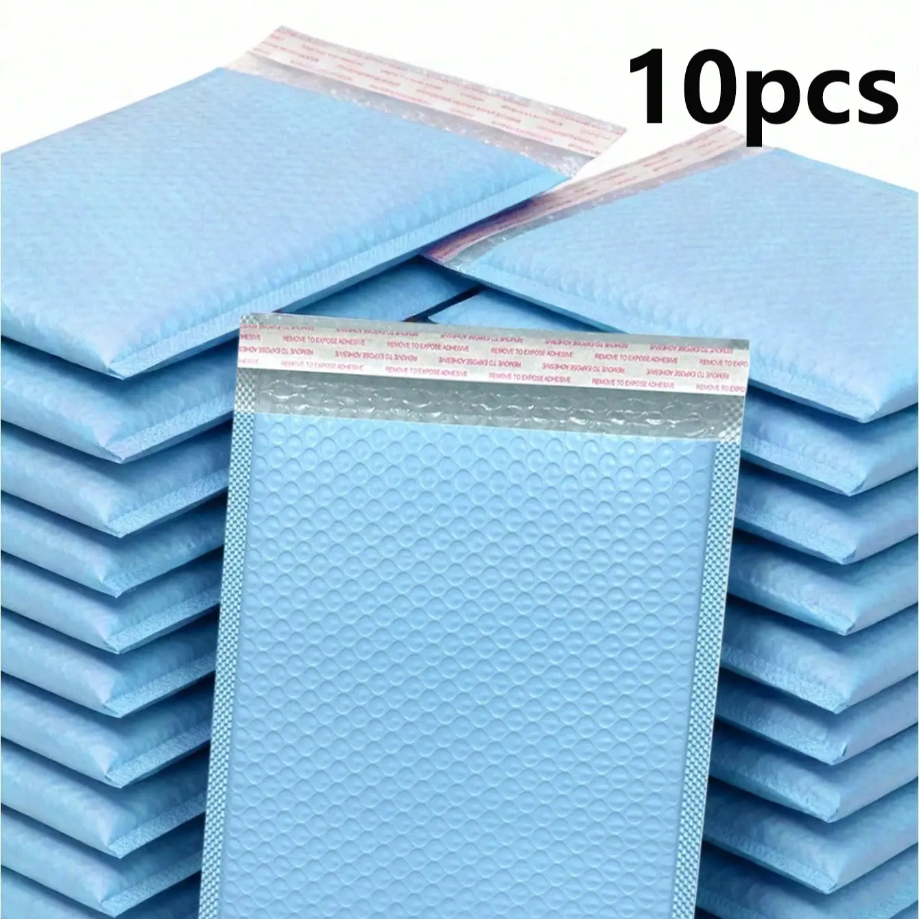 10 Blue Bubble Envelopes, Self-Seal Waterproof Foam Pouches, Simple Business Storage Bags, Ideal for Gifts, Books, Phones, and More
