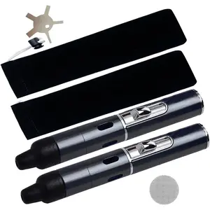 Lighter,Multifunctional All-in-One Tube-in Detachable Lighter,Butane Candle Lighter,Camping,Black(2PCS)