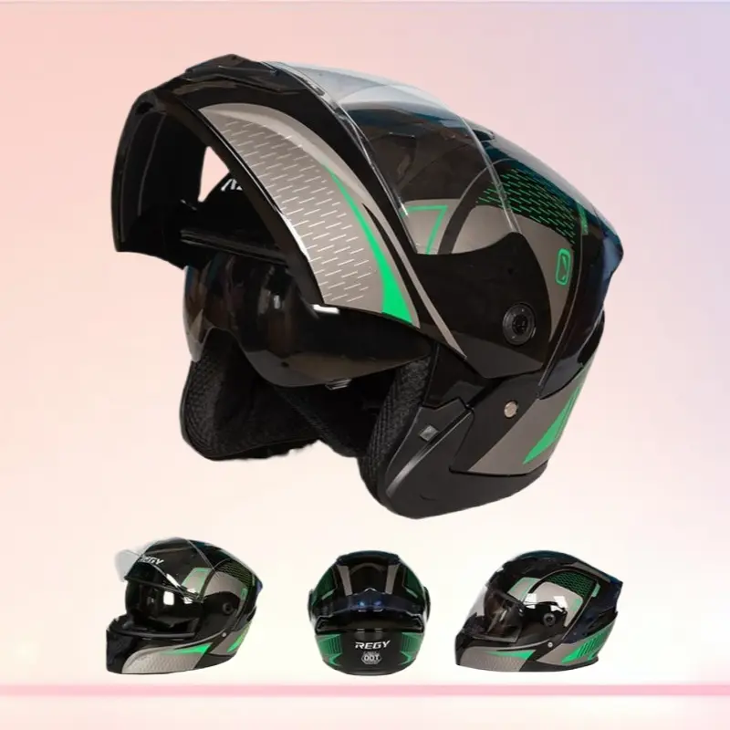 Modular Flip-Up Motorcycle Helmet - Anti-Fog Lens, Breathable Inner Liner, Head Warmth, Chinstrap Buckle, 26*33cm, for Men & Women, Daily Commuting & Winter Motorcycle Riding, Electric Scooter Use