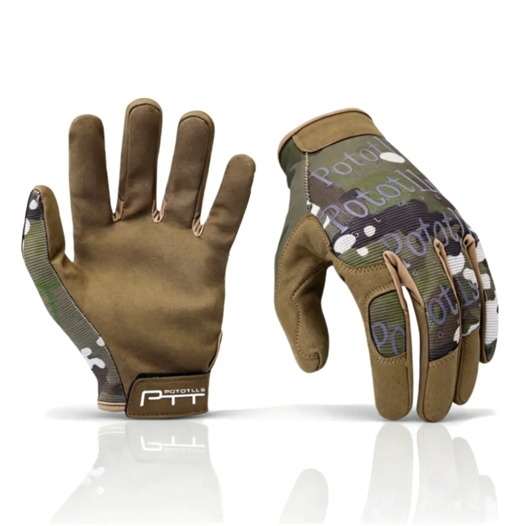 Camouflage Tactical Work Gloves Touch‑Screen Friendly Non‑Slip Breathable Utility Gloves for Men, Outdoor Hunting Hiking Cycling Yard Work Construction Gloves