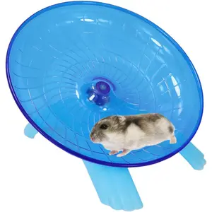 Flying Saucer Silent Running Exercise Wheel for Gerbil Rat Mouse Hedgehog Small Animals Blue