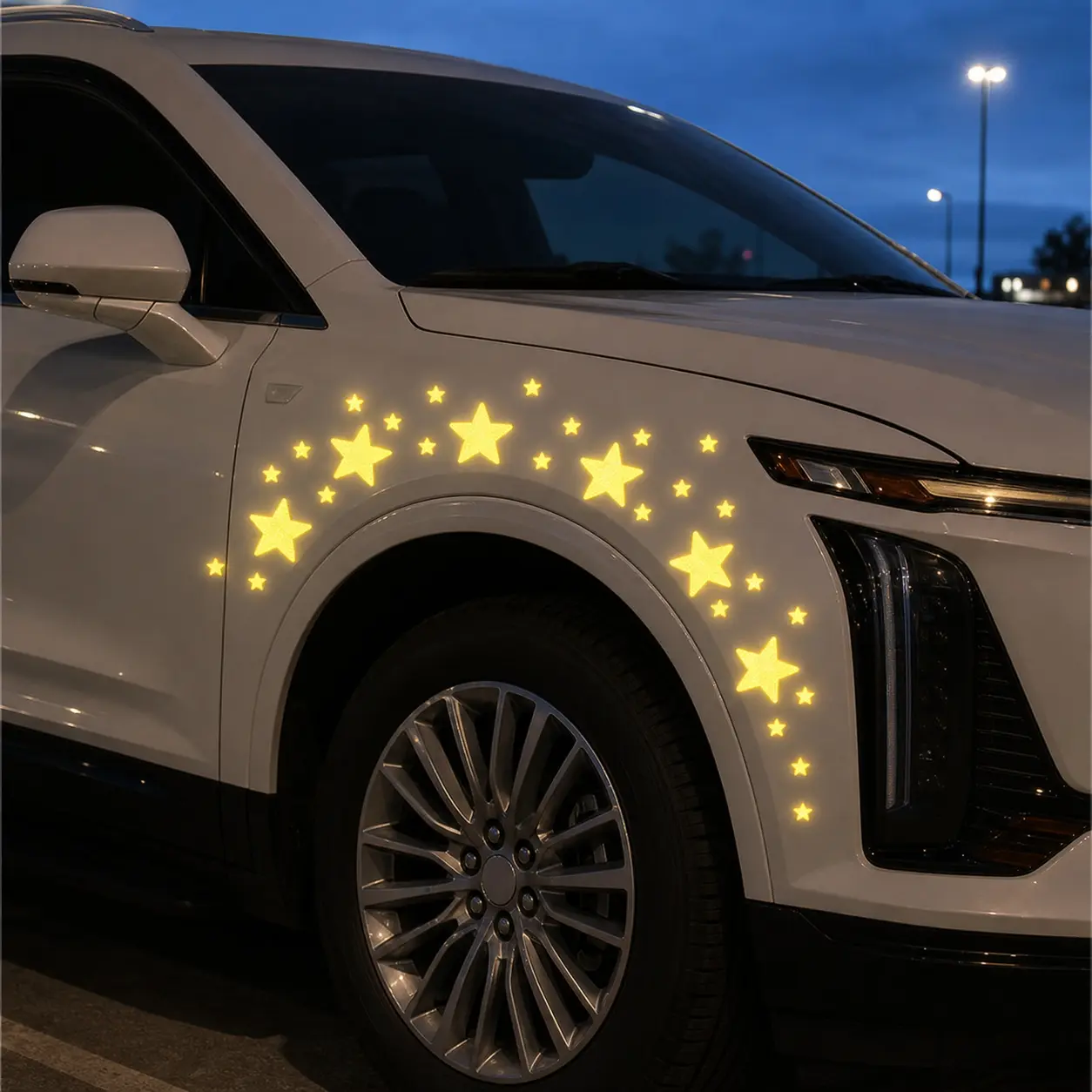 30pcs Reflective Star-Shaped Car Stickers, Decorative Vehicle Decals, Easy-To-Apply Automotive Accessories, Durable & Eye-Catching Design