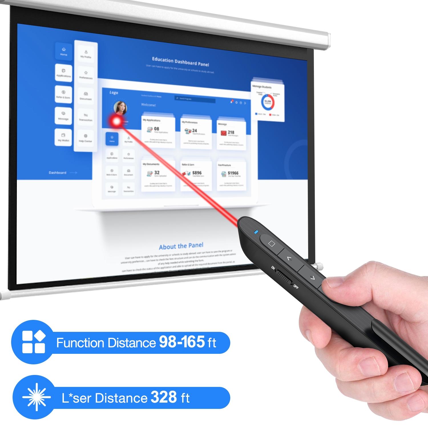 ESYWEN 2.4G Wireless Presenter With Red Laser Pointers Remote Control RF USB Presentation Remote Clicker For PPT Powerpoint Projector