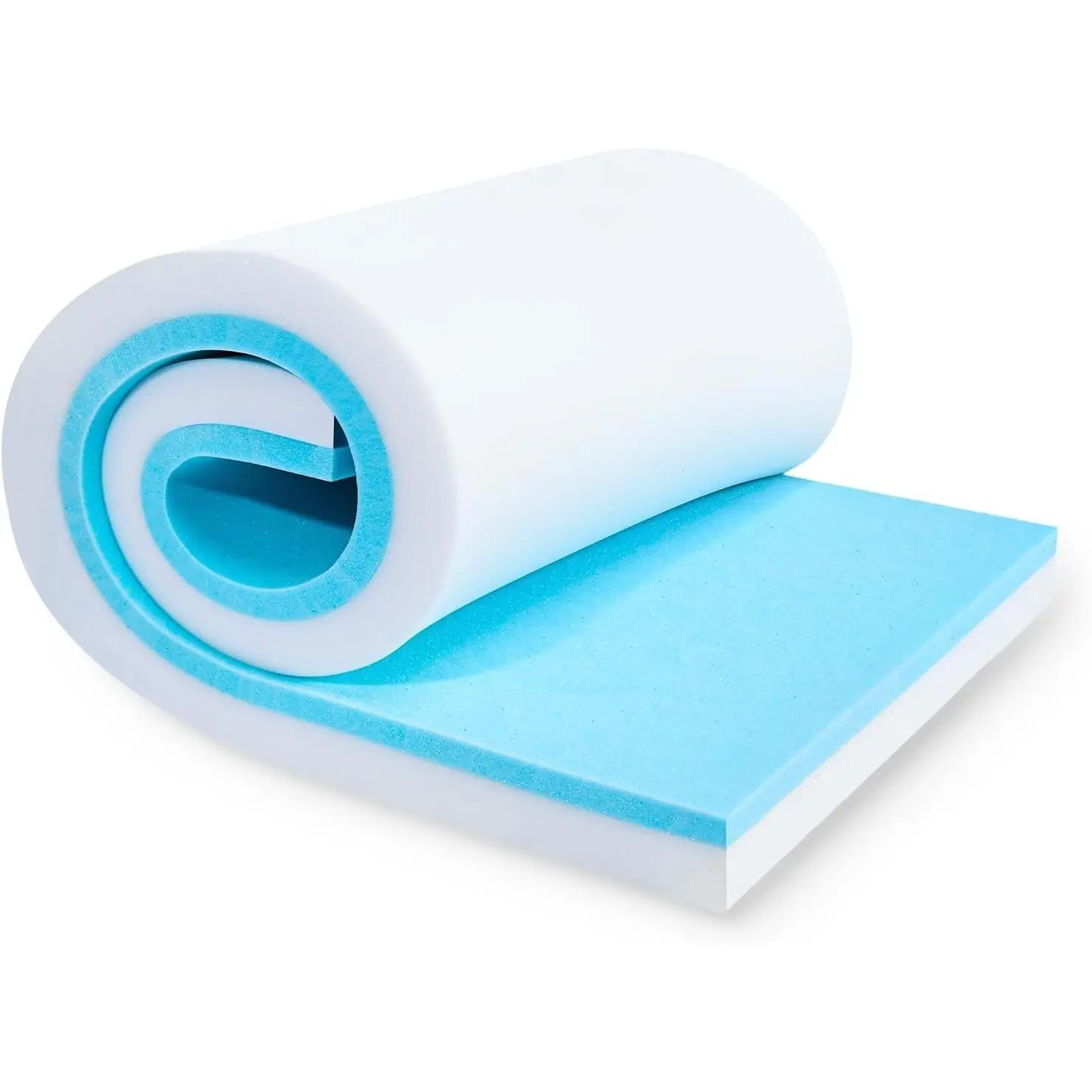 Upholstery Foam, 72" x 24" x 2" High Density Gel Memory Foam Padding Couch Cushion Support, Cut to Size Foam Replacement Pad for Sofa Sag Support