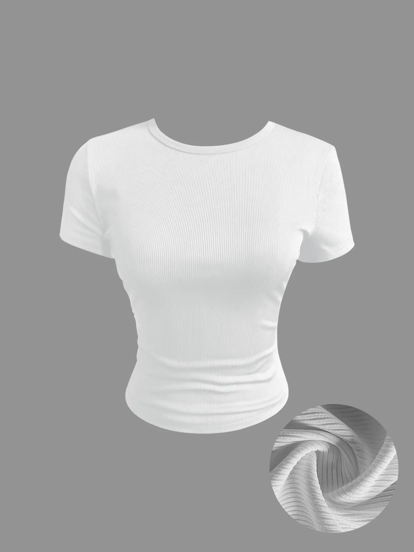 Women's Casual Round Neck Short Sleeve T-Shirt, Slim Fit Basic Top, Versatile Office Wear, Simple Style Innerwear, Casual Crewneck Tops