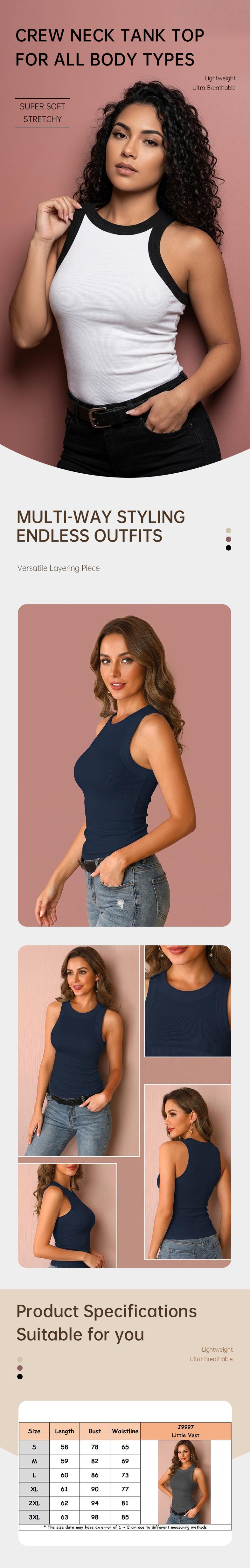 Serenade Ribbed Knit Tank 2026 Summer Women's Solid Color Vest Casual Versatile