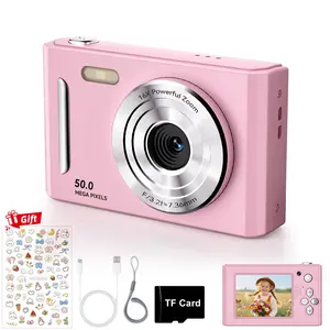 Digital camera, suitable for children or beginners, supports 8x zoom and image stabilization, comes with front and rear dual cameras, birthday gift, holiday gift