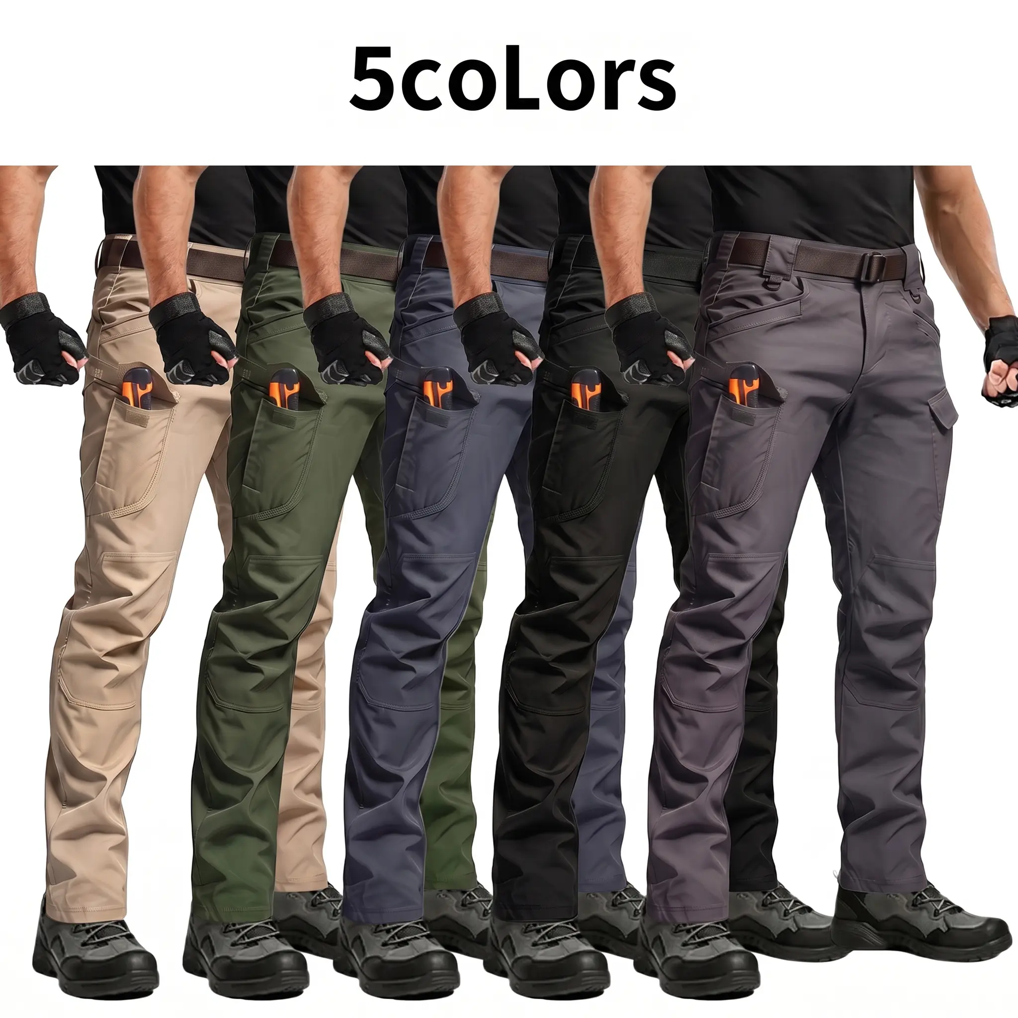 HOMUG 4-color men's lightweight freight pants - equipped with large-capacity zipper pockets and straight-leg cuffs, they are sturdy and durable. Perfect for wearing in spring and autumn. Please place your order according to the size chart.