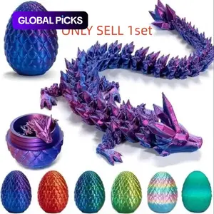3D Dragon Egg Figurine, 1 Count Rainbow-Style Colorful Dragon Statue, Home Decor Ornament for Living Room & Bedroom, Gift for Boys & Men #GLOBAL PICKS