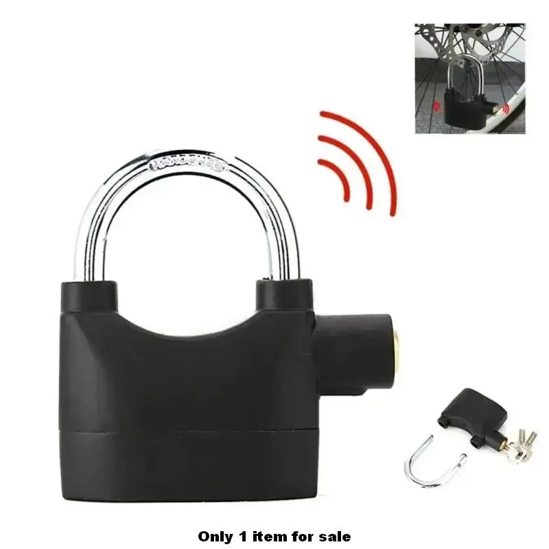 Alarm Hanging Lock, 110db Outdoor Stainless Steel Door Alarm Lock, Durable Heavy Duty Lock with 3 Keys, High Security Anti-Theft for Garage Fence Storage Unit