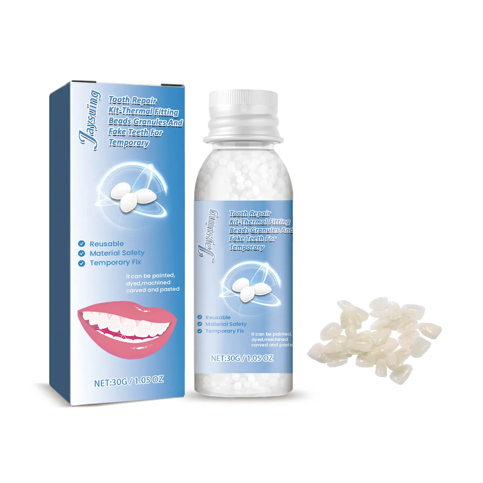 Temporary Tooth Repair Kit, Halloween Costume Fake Teeth & Gap Filler, Dental Mold Putty for Chipped Tooth, Gap, Cavity & Cosmetic Cover