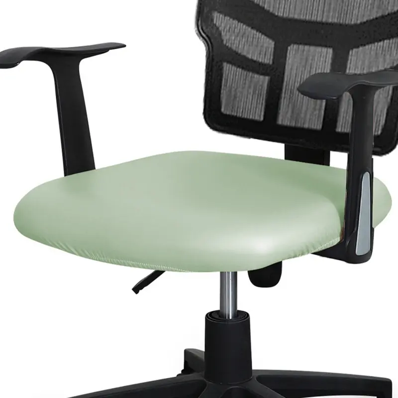 1-Piece Stretch Chair Slipcover, Spandex Blend PU-Leather Waterproof Oil-Resistant Universal Chair Seat Cover, Backless Elastic Office & Household Protector with Clean Solid Look, Chair Seat Covers, Universal Chair Cover