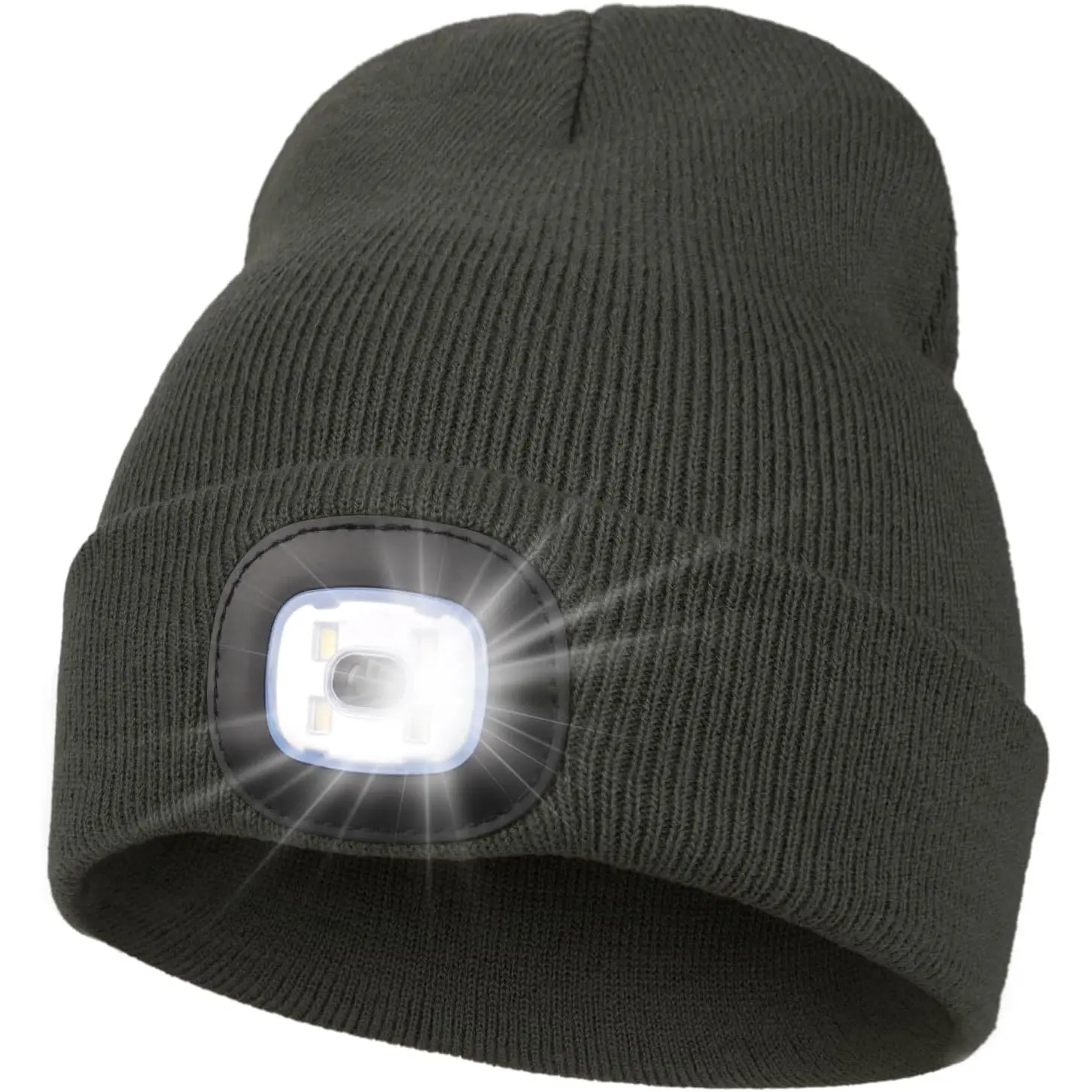 Unisex Hat with Light, USB Rechargeable Hands Free Headlamp LED Beanie, Winter Gifts for Men Dad Father Husband Him