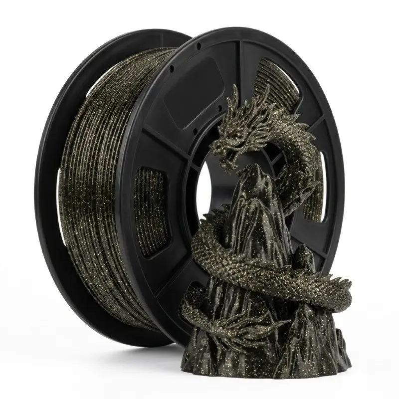 1 Roll Pla 3D Filament Metallic Flash Gold 1.75mm 250g, Craft Art Creation Supply, High-Quality 3D Printing Material