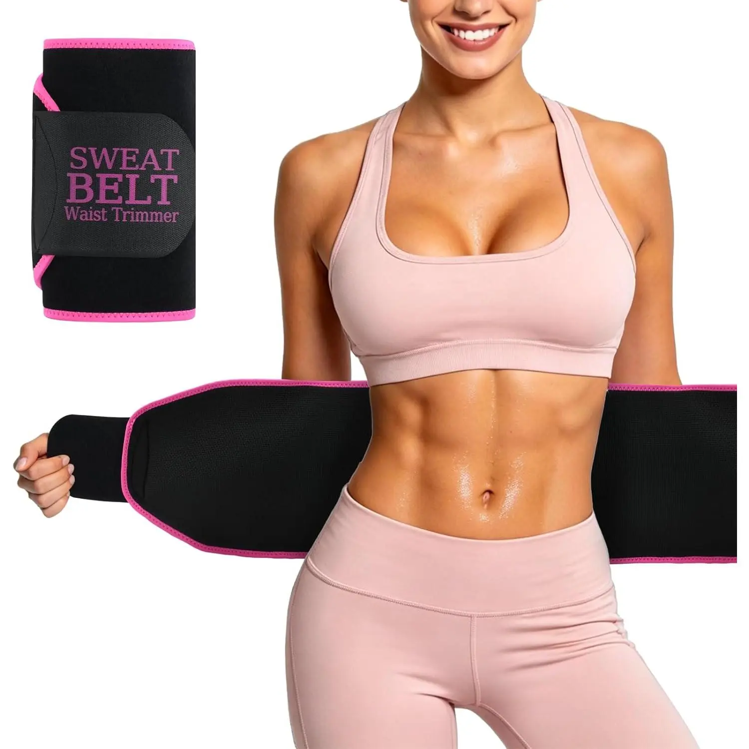 Women's Waist Trainer Sweat Belt, Adjustable Waist Trimmer for Workout & Exercise, Tummy Control Fitness Belt for Gym, Slimming Sweat Band
