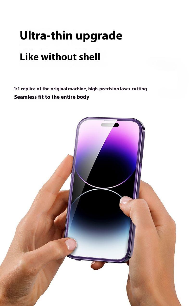 Metal Frame iP 17 Pro Max Case Purple Full Coverage Privacy Screen Lens Protection Magnetic TPU Back International Warranty Phone Cases phone case 17 pro max