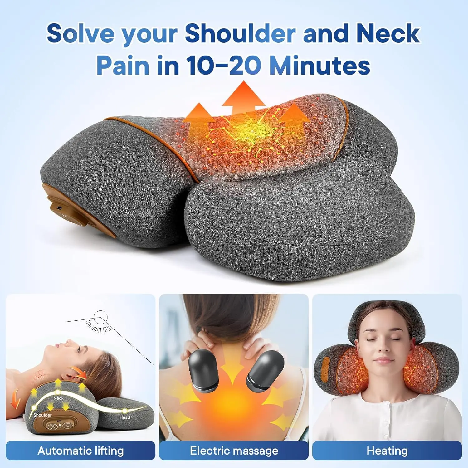 2026 New Corded Cushion Neck Massage Pillow Health Care Travel Pillow