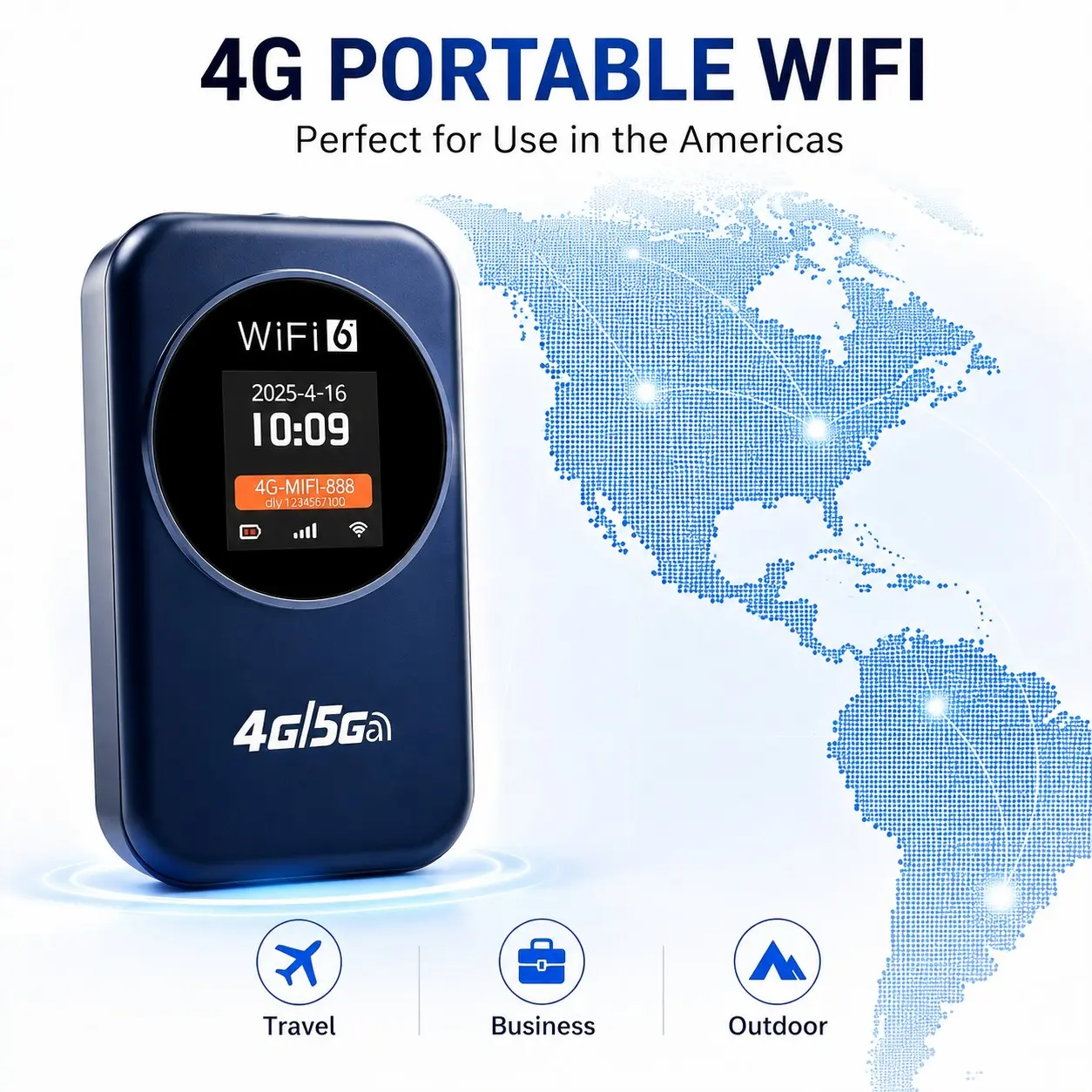 Portable 4G LTE WiFi Hotspot, Pocket Router 300Mbps, 3000mAh Battery, Unlocked Travel Internet Device for Business Trips, Work, Study, Commuting, Rental Apartments, and Outdoor Multi-Device Sharing