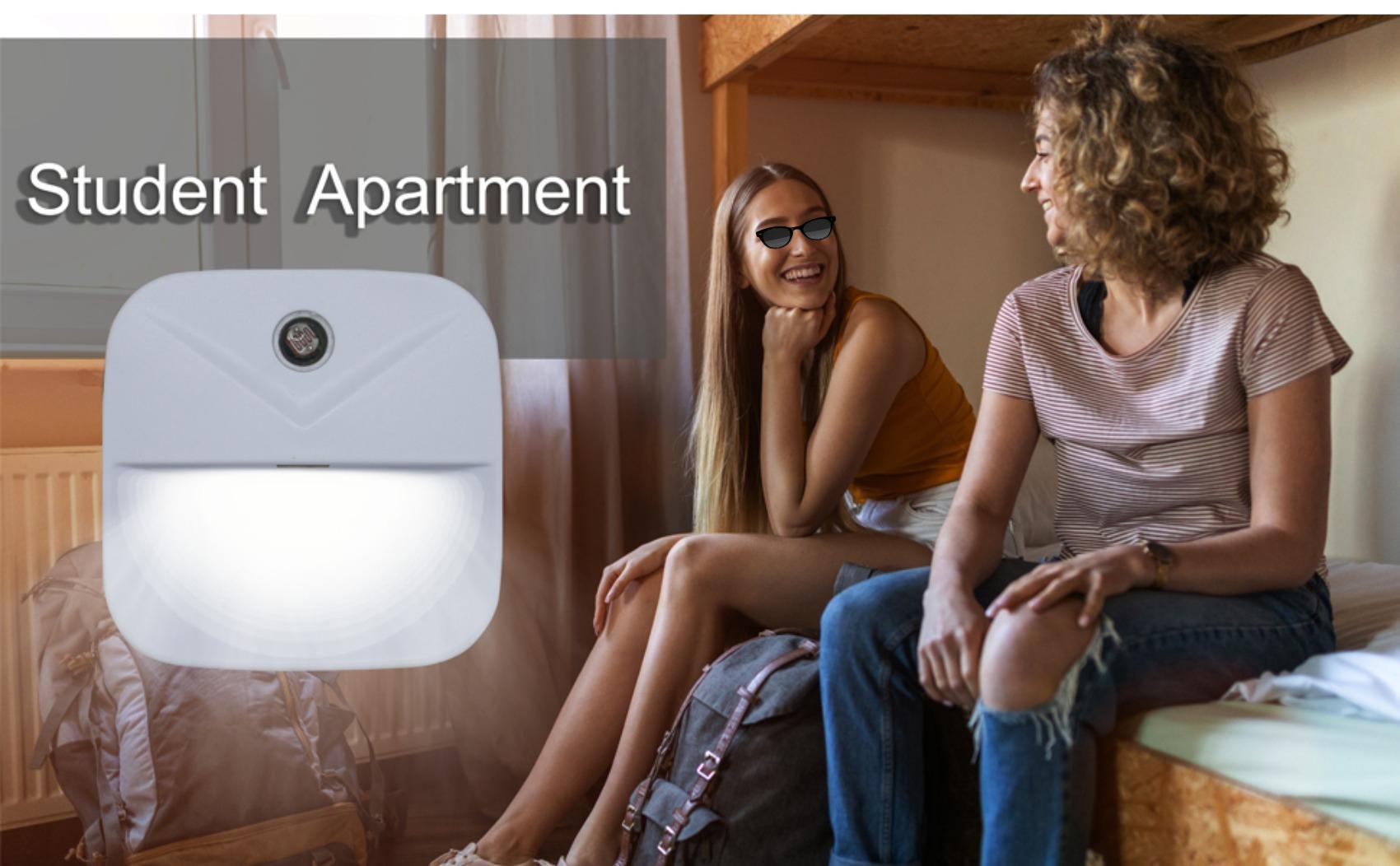 F-DPL34  6 Pack Night Light Plug in, White LED Nightlights with Smart Dusk to Dawn Sensor, Plug into Wall Nightlights Suitable for Bedroom, Bathroom, Hallway, Kitchen, Stairs, Kids, Adults