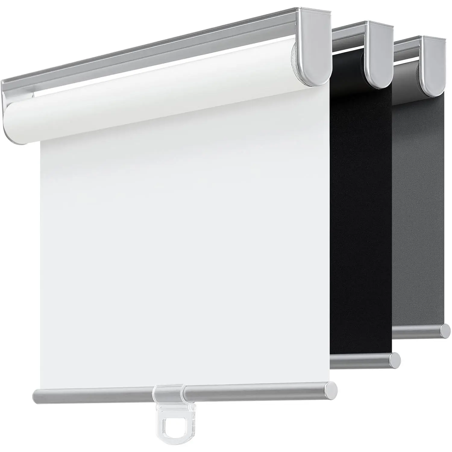 Cordless 100% Blackout Roller Shades for Windows,UV Protection Pull Down Shades,Room Darkening Door Blinds Thermal Insulated Fabric for Home Office and Bedroom(14" W x 72" H,White)