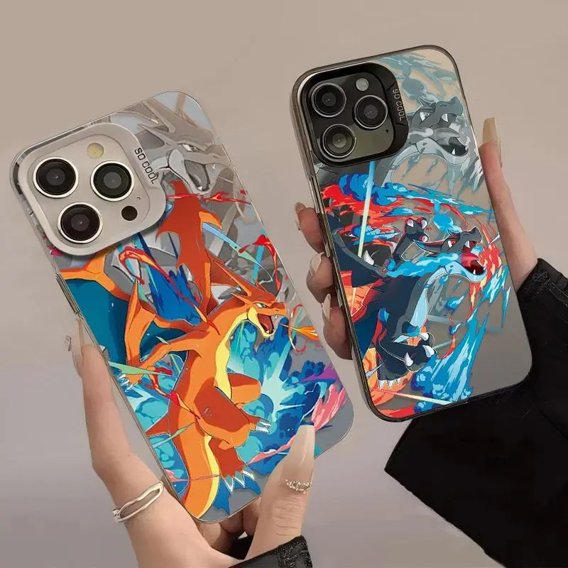 Durable Customized Casual Character Concept Art Mega Charizard X Dark Dragon Anime Smartphone Casing - Handheld Cellphone Protection for iPhone 17,17 Air,16,15,14,13,12,11 Pro Max Plus,X,XS,XR,SE 2020,7,8, Anime Fans