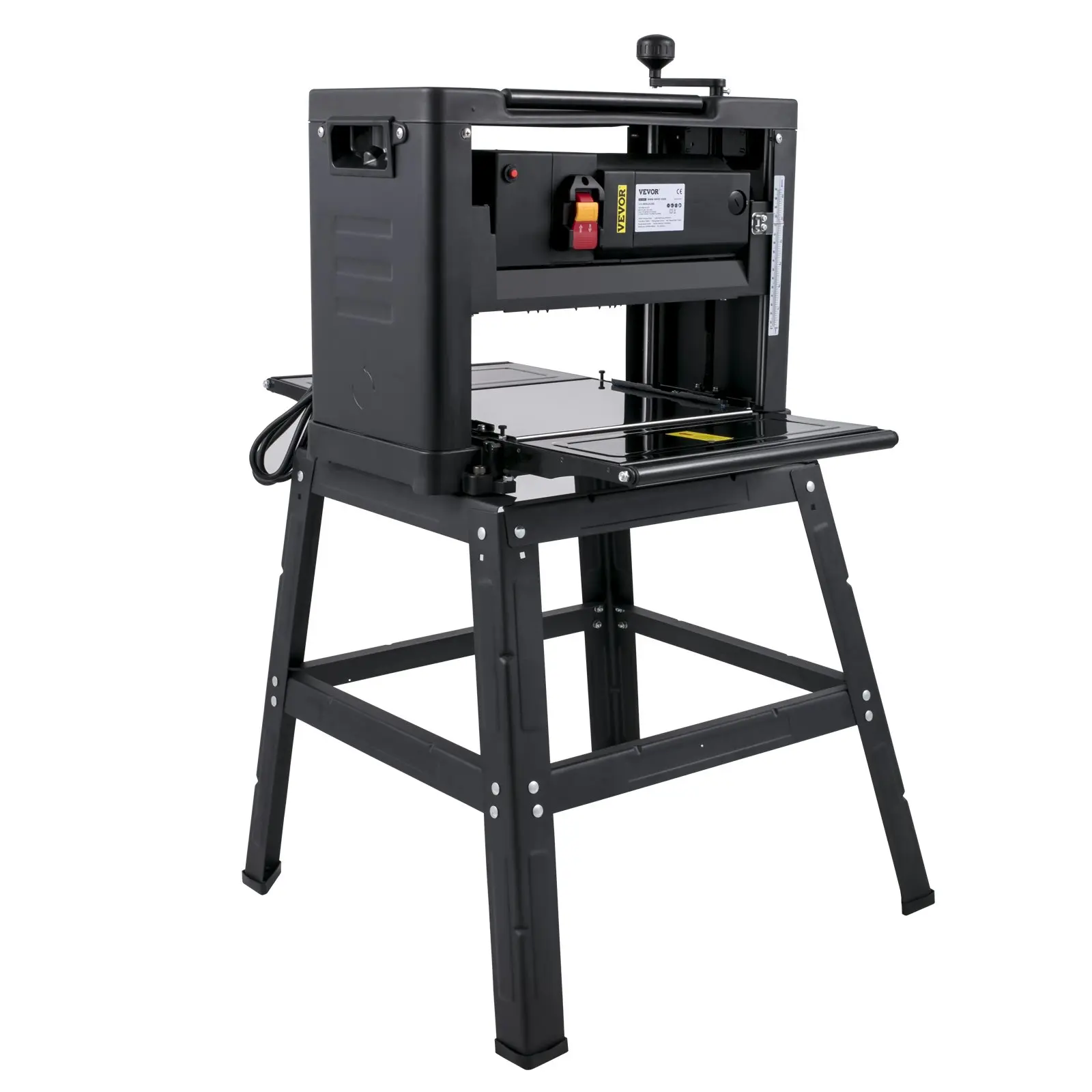 13-Inch Benchtop Thickness Planer, 2000W, 8000 rpm, 15 AMP, with Foldable Iron Stand and Dust Exhaust, 6m/min Planing Speed, Ideal for Woodworking and Wooden Plank Shaping